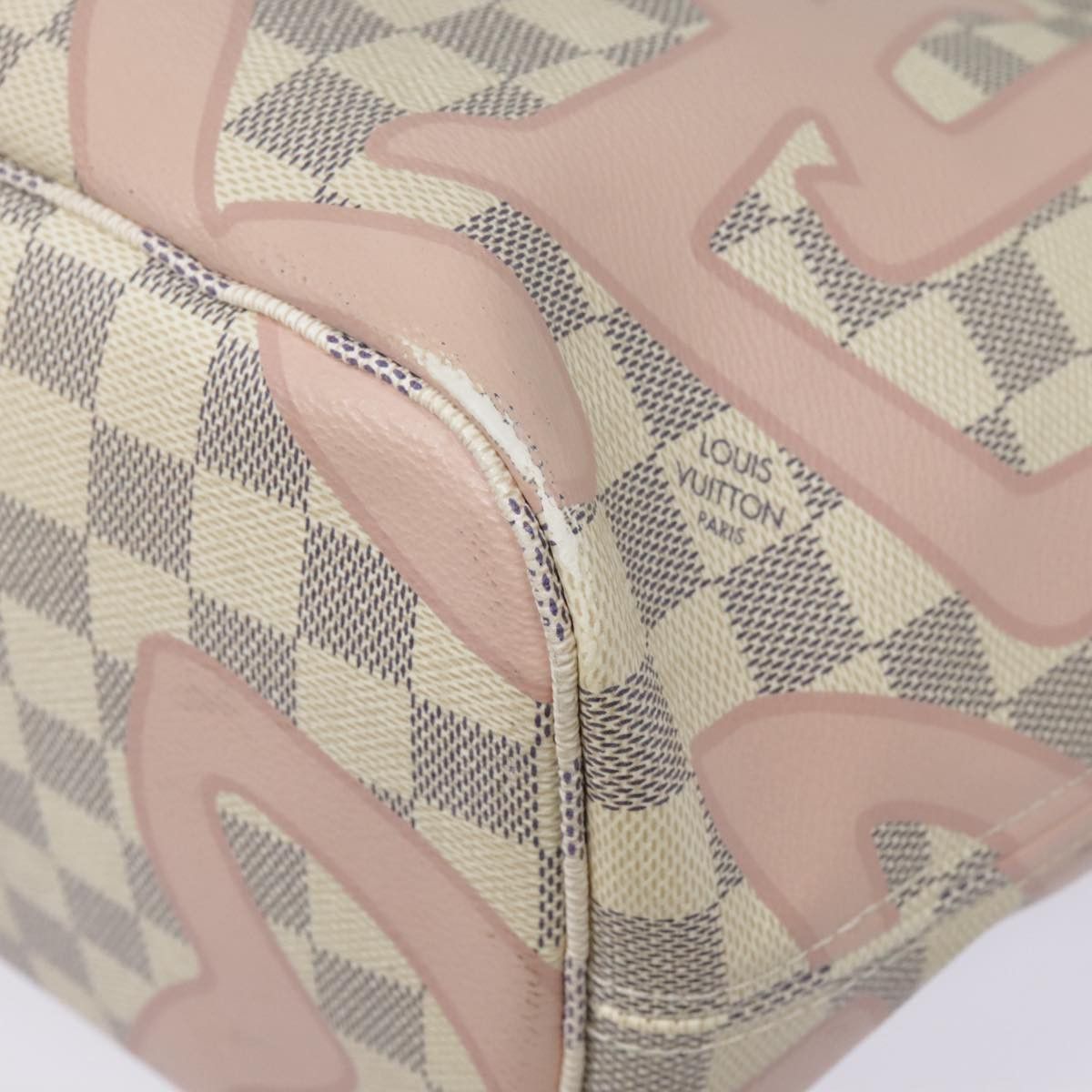 Louis Vuitton Neverfull Mm White Canvas Tote Bag (Pre-Owned) Size ONE SIZE - 7 Thumbnail