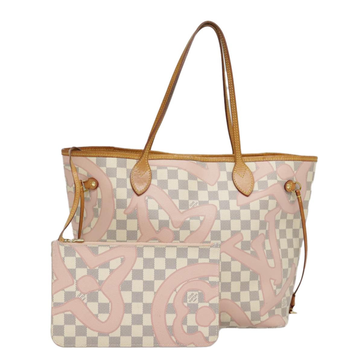 Louis Vuitton Neverfull Mm White Canvas Tote Bag (Pre-Owned) Size ONE SIZE - 14 Thumbnail