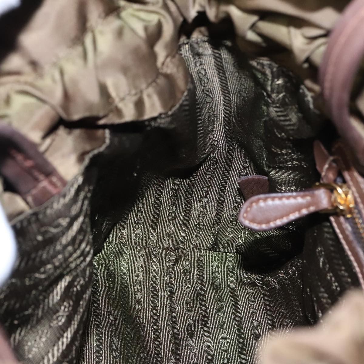 Prada Tessuto Khaki Synthetic Shoulder Bag (Pre-Owned) Size ONE SIZE - 7 Thumbnail