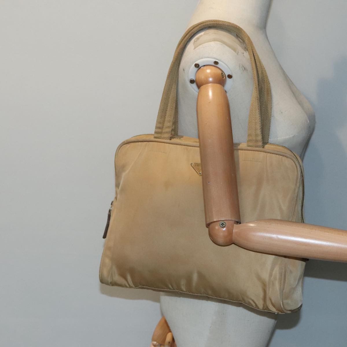 Prada Re-Nylon Beige Canvas Handbag (Pre-Owned) Size ONE SIZE - 15 Thumbnail