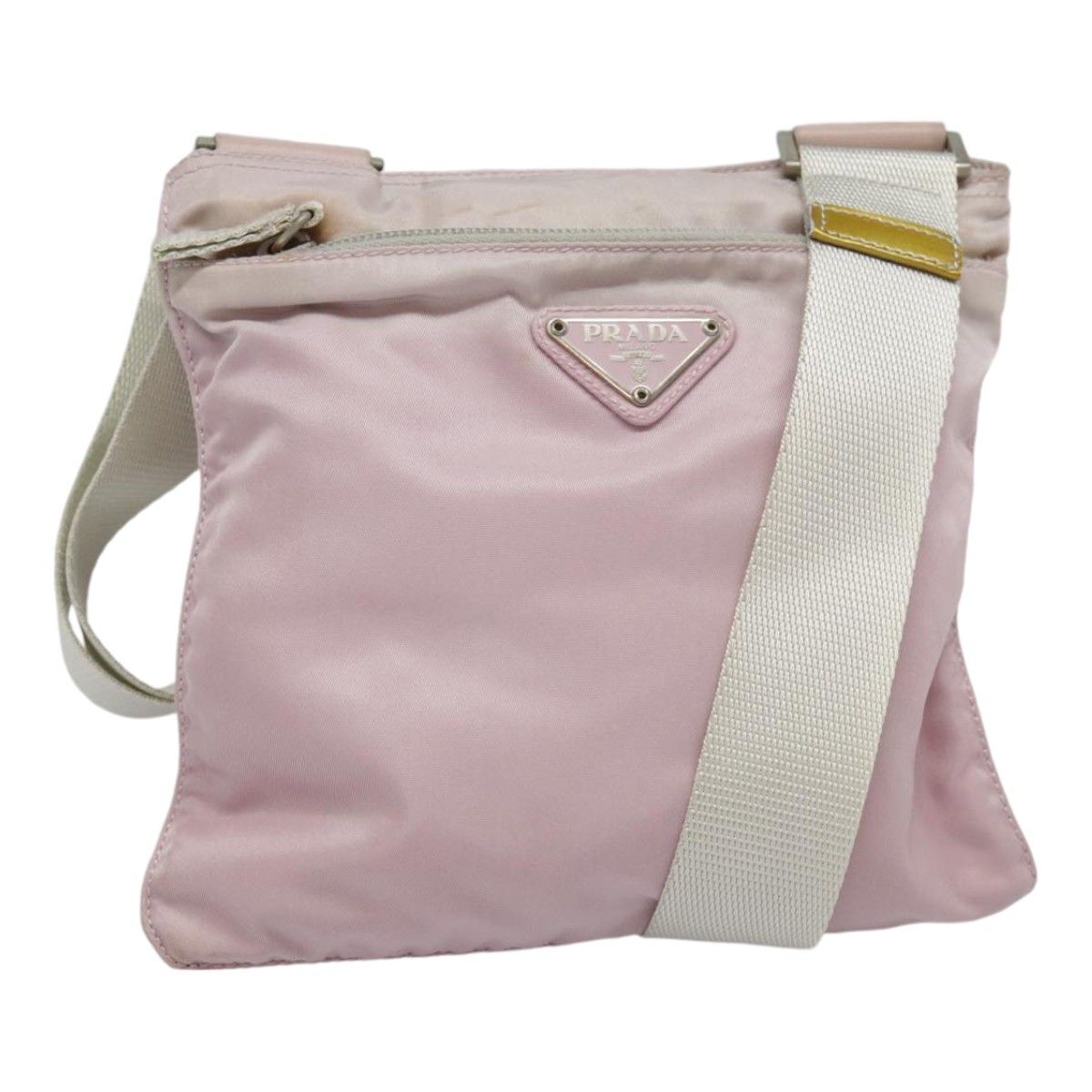 Prada Triangle Logo Pink Synthetic Shoulder Bag (Pre-Owned) Size ONE SIZE - 17 Thumbnail