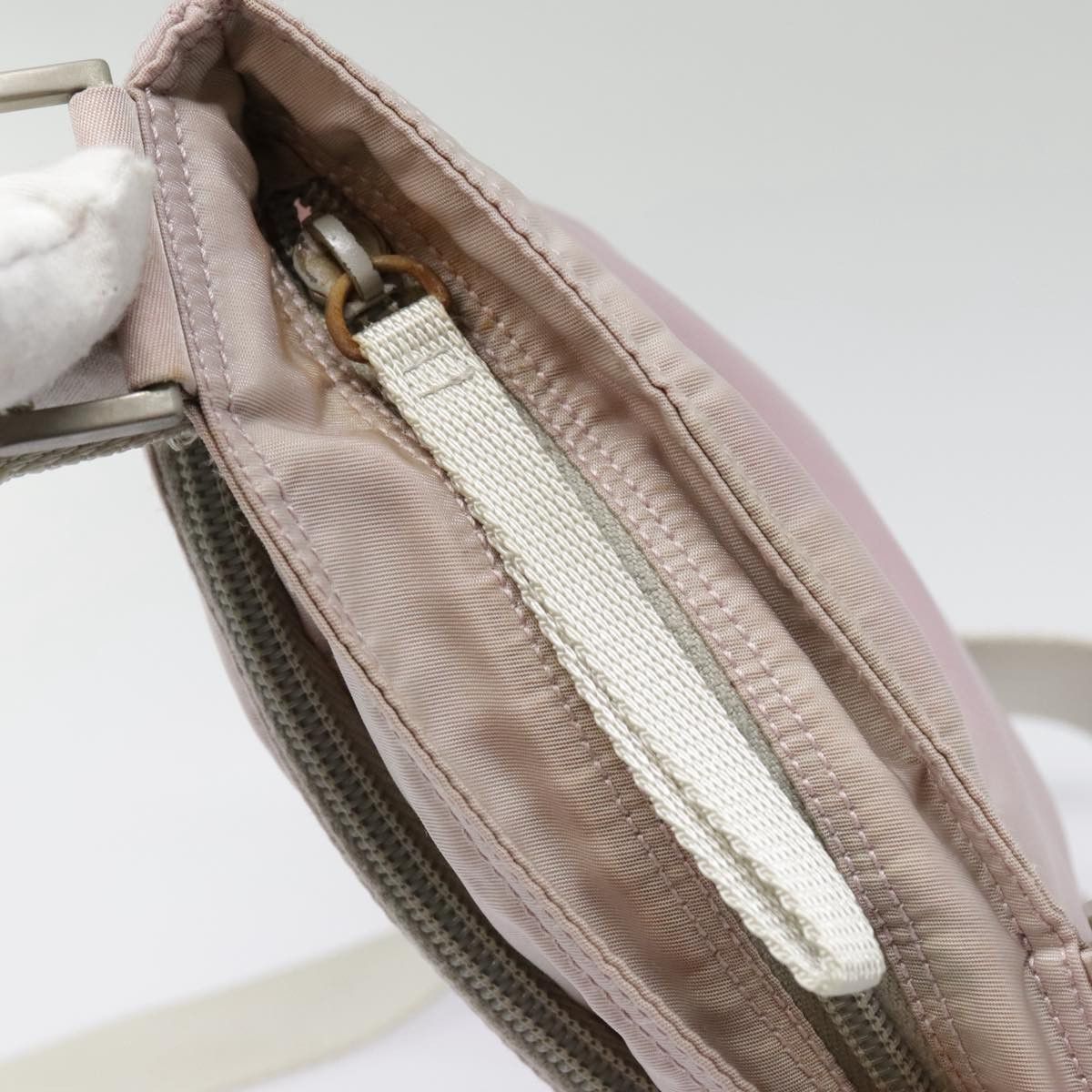 Prada Triangle Logo Pink Synthetic Shoulder Bag (Pre-Owned) Size ONE SIZE - 11 Thumbnail