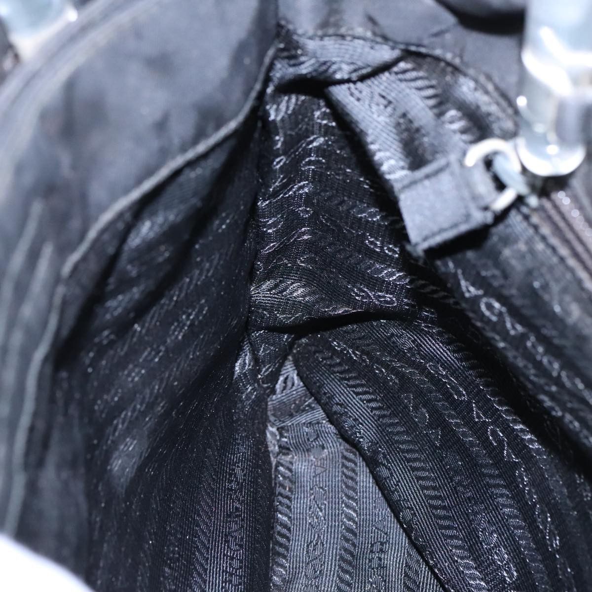 Prada Re-Nylon Black Leather Handbag (Pre-Owned) Size ONE SIZE - 6 Thumbnail
