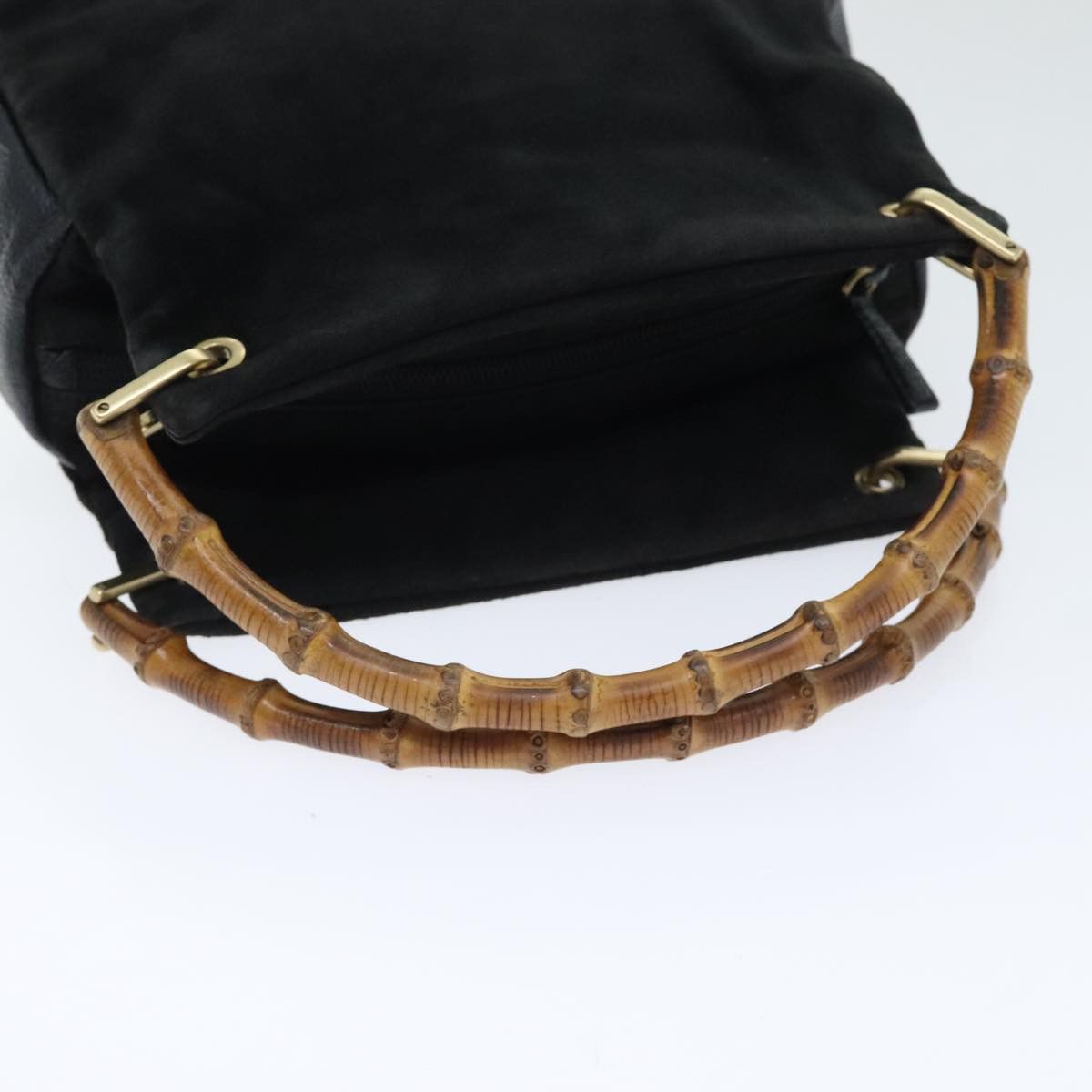 Gucci Bamboo Black Suede Handbag (Pre-Owned) Size ONE SIZE - 5 Thumbnail