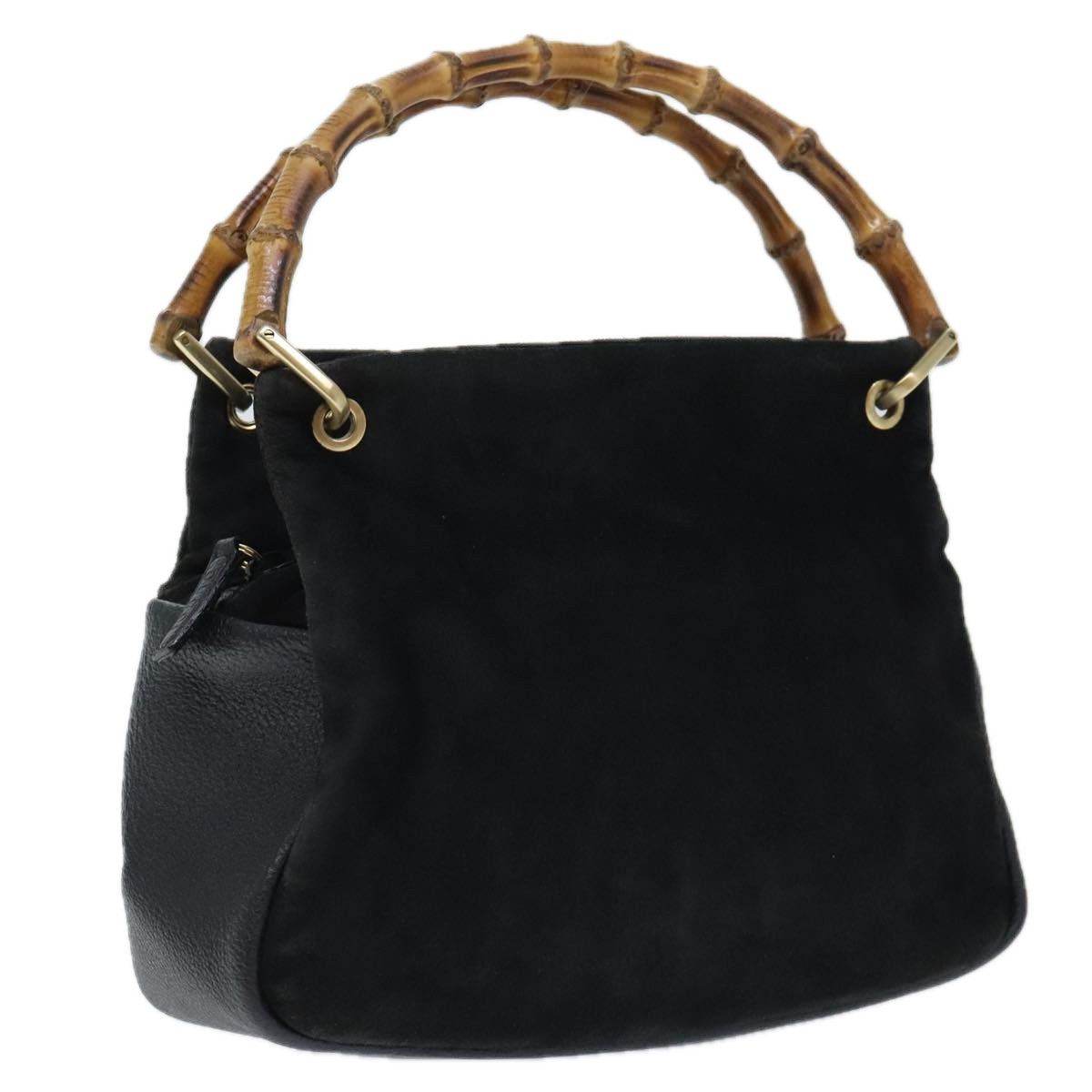Gucci Bamboo Black Suede Handbag (Pre-Owned) Size ONE SIZE - 16 Thumbnail