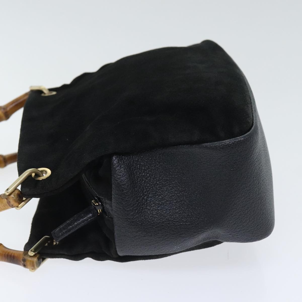 Gucci Bamboo Black Suede Handbag (Pre-Owned) Size ONE SIZE - 4 Thumbnail