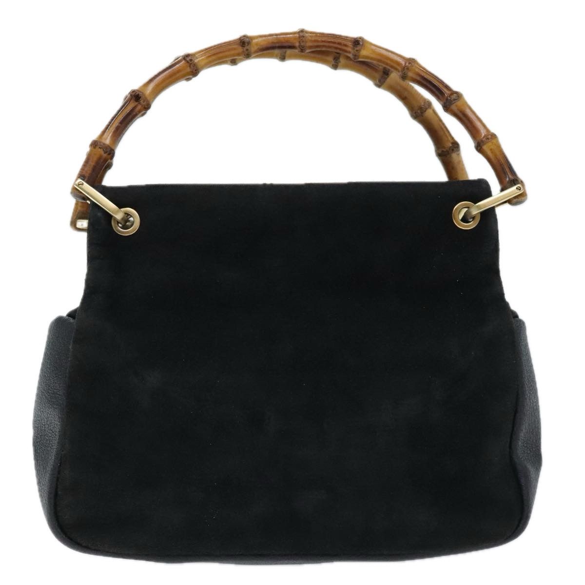 Gucci Bamboo Black Suede Handbag (Pre-Owned) Size ONE SIZE - 2 Thumbnail