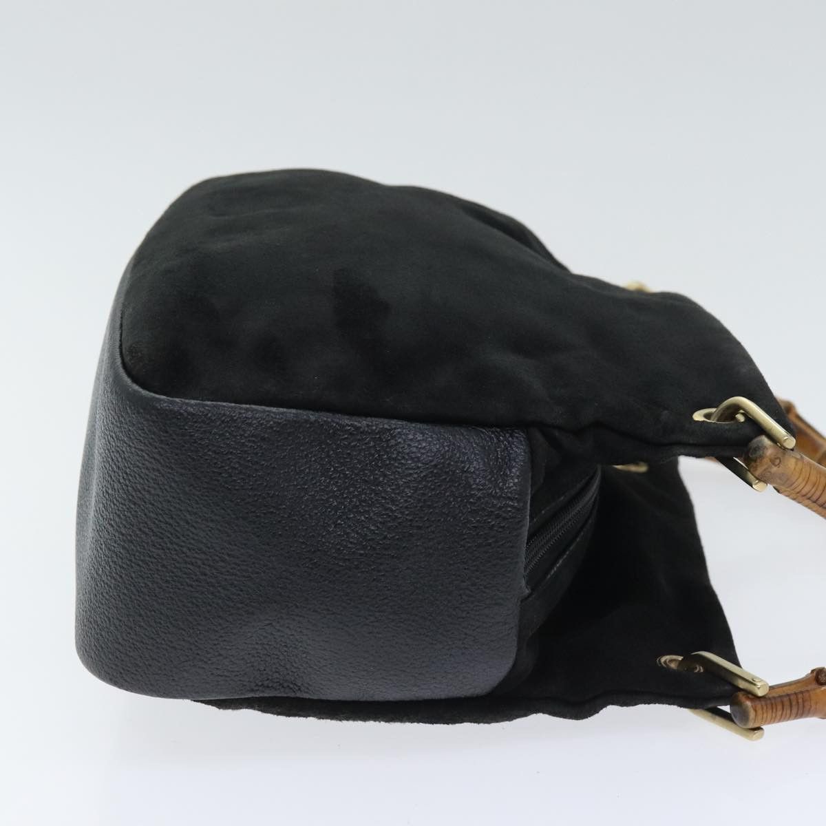 Gucci Bamboo Black Suede Handbag (Pre-Owned) Size ONE SIZE - 3 Thumbnail