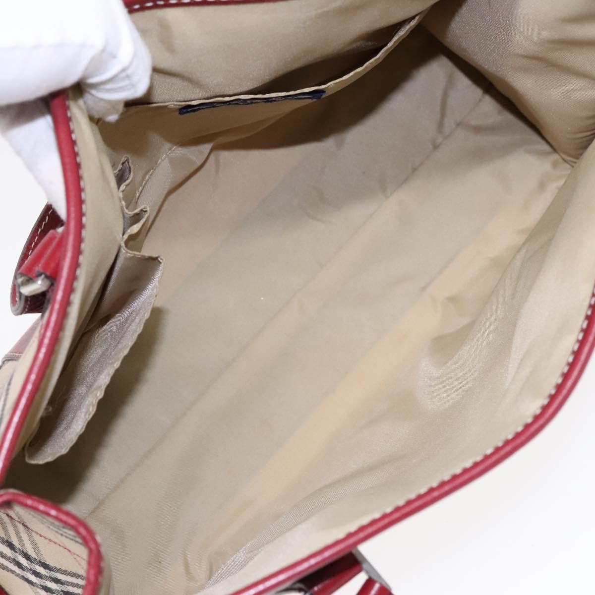 Burberry Nova Check Beige Canvas Handbag (Pre-Owned) Size ONE SIZE - 11 Thumbnail