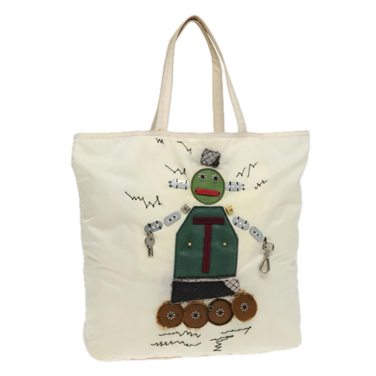 Prada Robot White Canvas Tote Bag (Pre-Owned) Size ONE SIZE - 17 Thumbnail