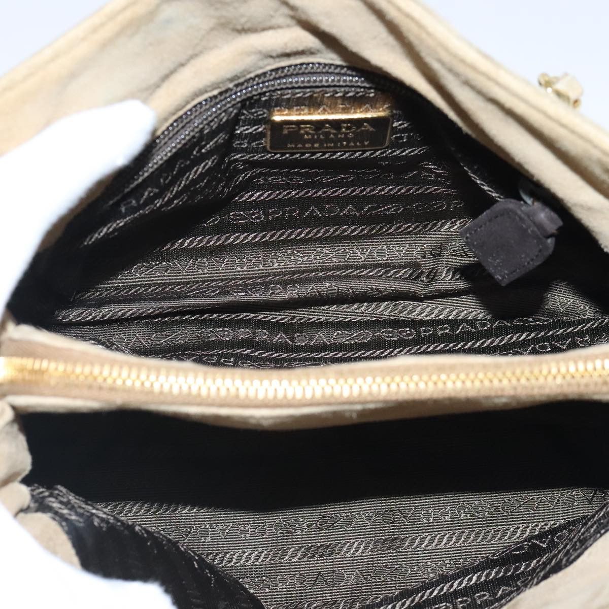 Prada Beige Suede Shoulder Bag (Pre-Owned) Size ONE SIZE - 10 Thumbnail
