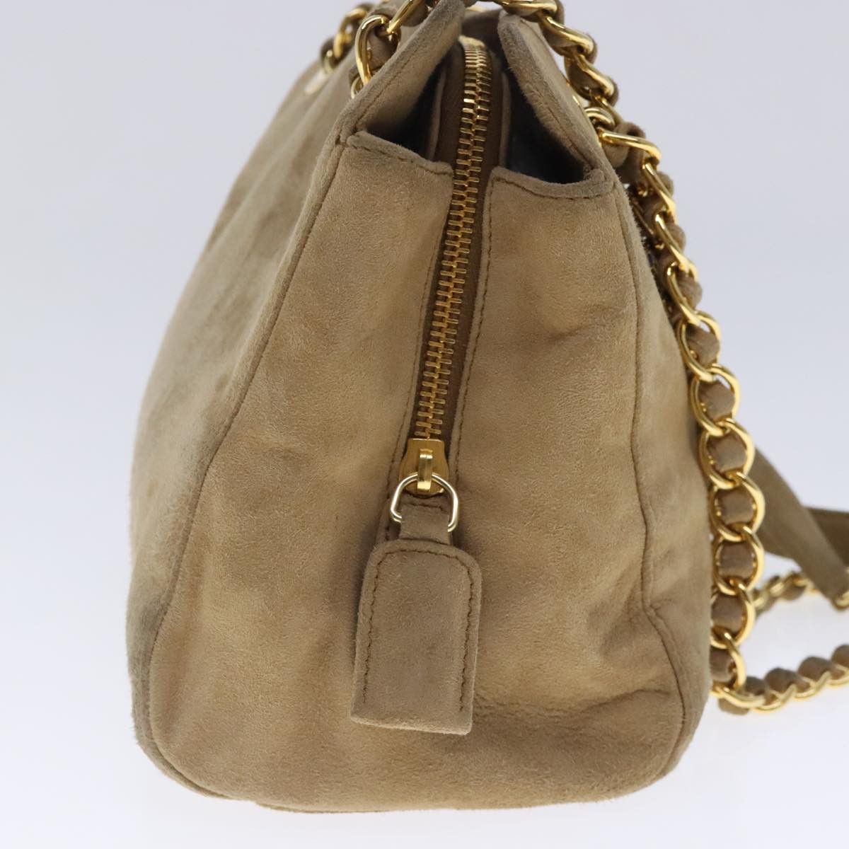 Prada Beige Suede Shoulder Bag (Pre-Owned) Size ONE SIZE - 3 Thumbnail