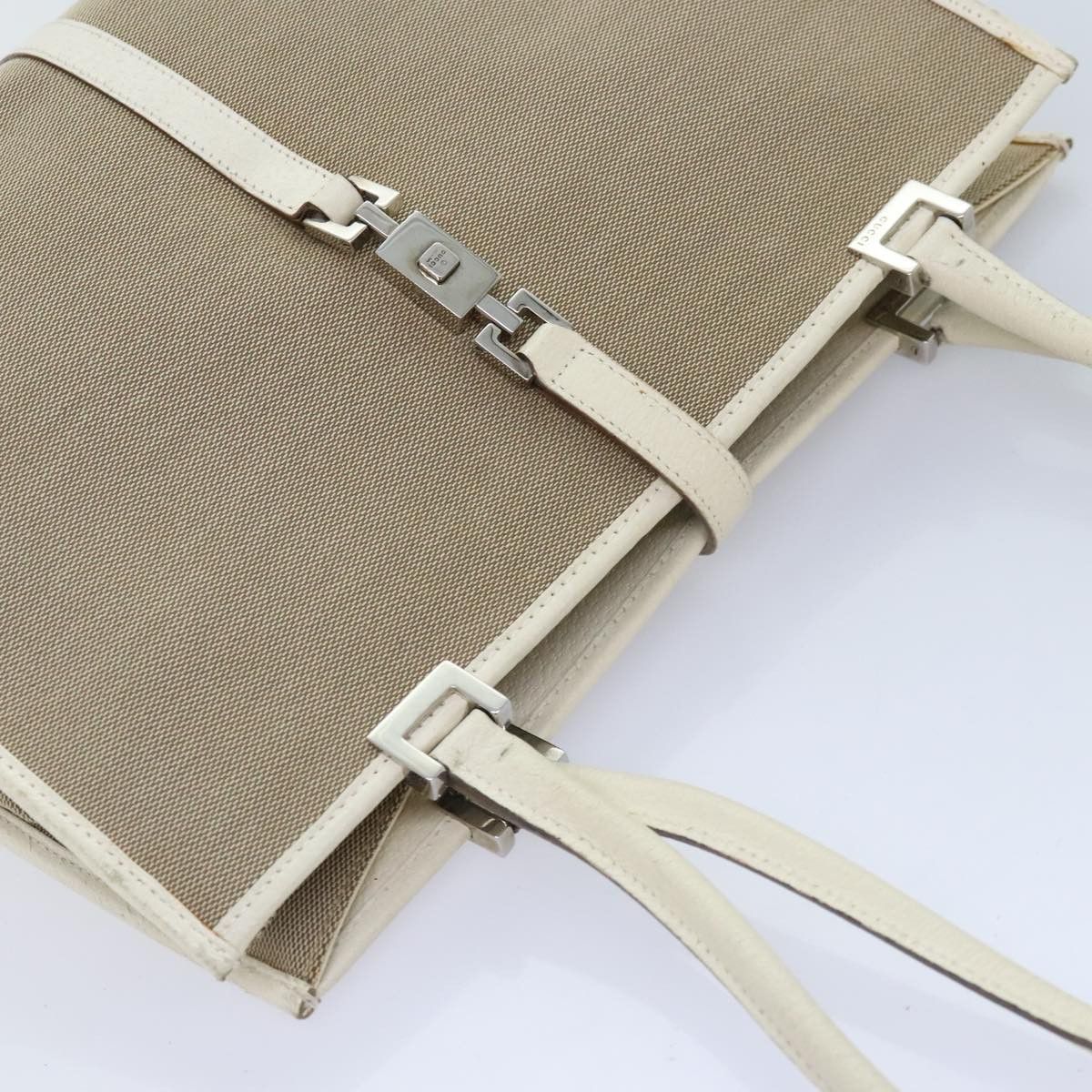 Gucci Jackie Beige Canvas Shoulder Bag (Pre-Owned) Size ONE SIZE - 5 Thumbnail