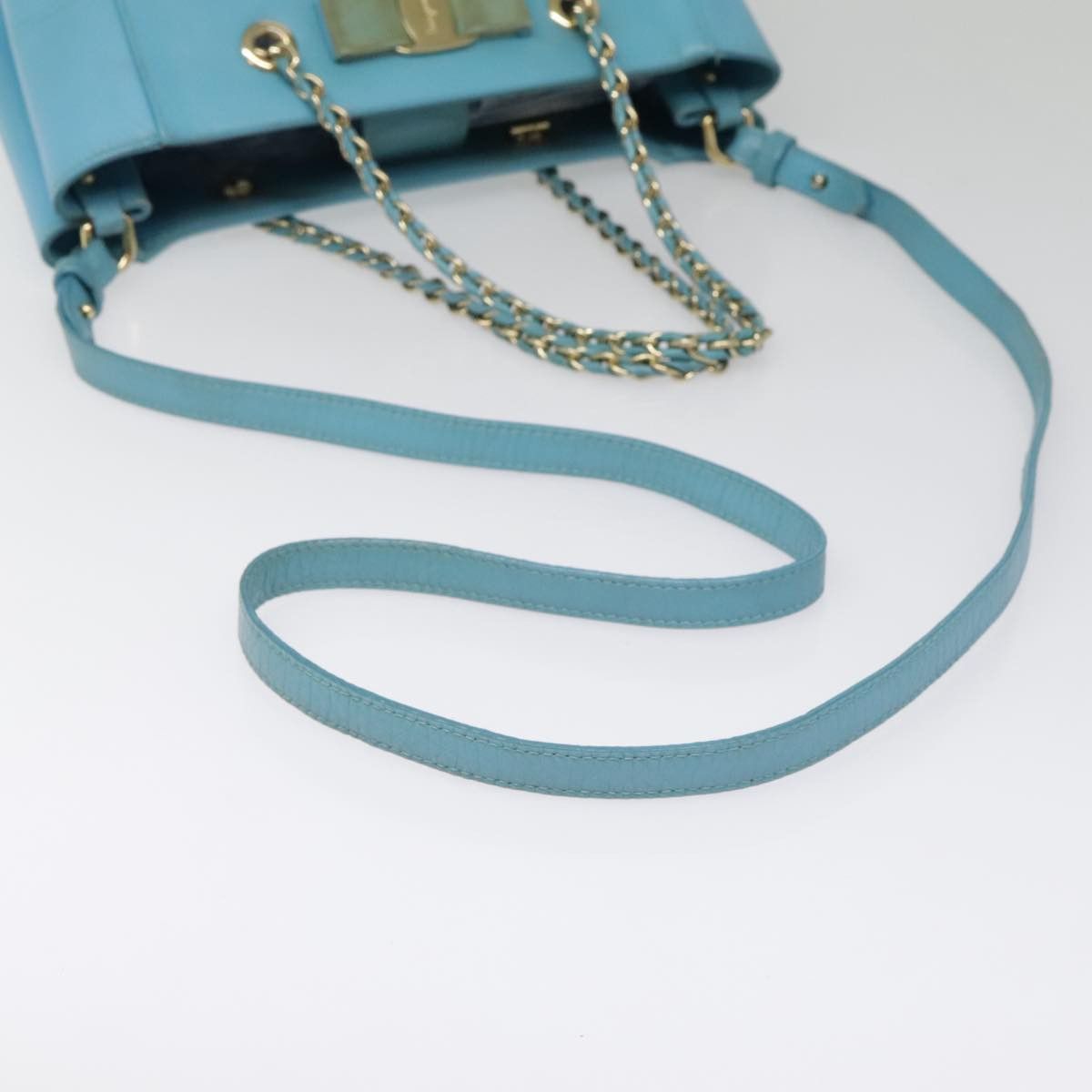 Salvatore Ferragamo Blue Leather Handbag (Pre-Owned) Size ONE SIZE - 19 Thumbnail