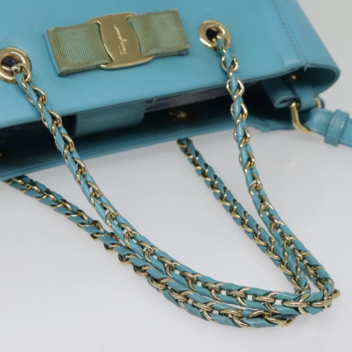 Salvatore Ferragamo Blue Leather Handbag (Pre-Owned) Size ONE SIZE - 15 Thumbnail