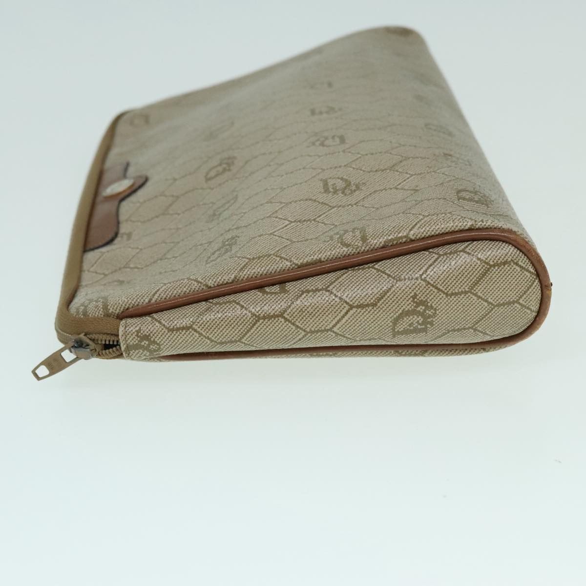 Dior Honeycomb Beige Canvas Clutch Bag (Pre-Owned) Size ONE SIZE - 10 Thumbnail