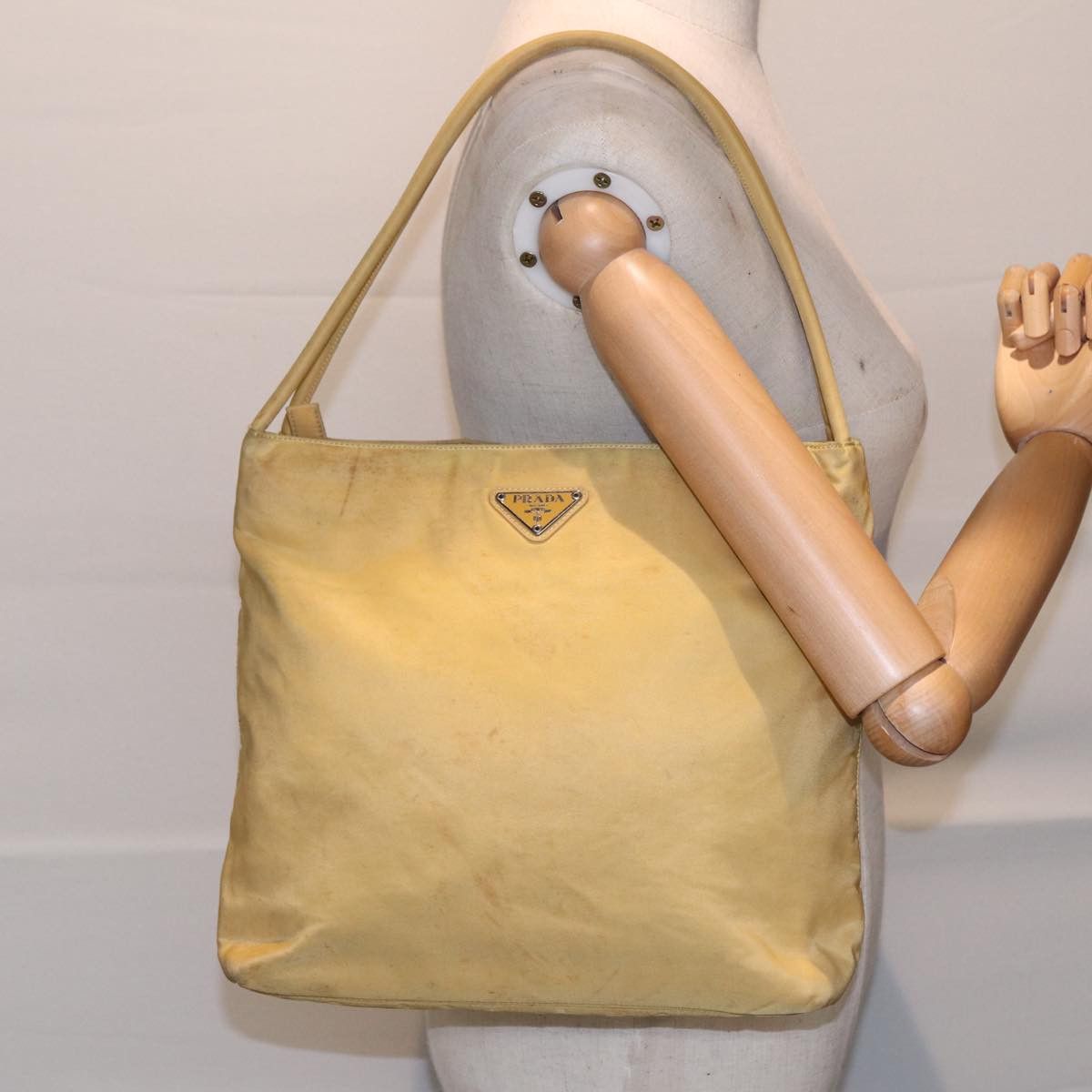 Prada Tessuto Yellow Synthetic Tote Bag (Pre-Owned) Size ONE SIZE - 16 Thumbnail