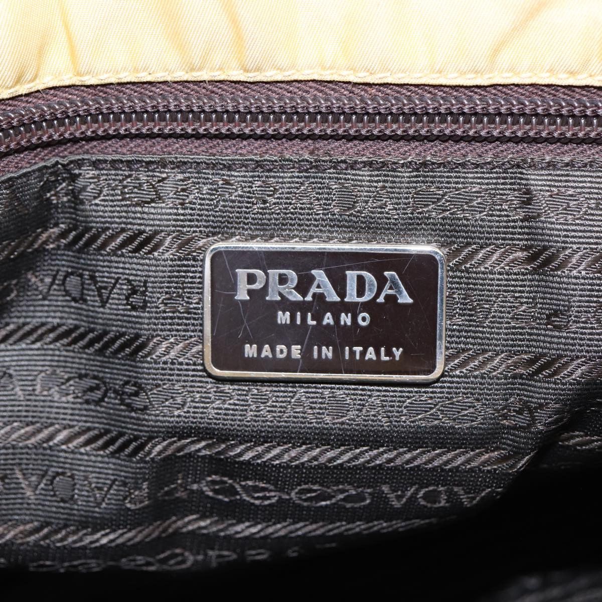 Prada Tessuto Yellow Synthetic Tote Bag (Pre-Owned) Size ONE SIZE - 13 Thumbnail