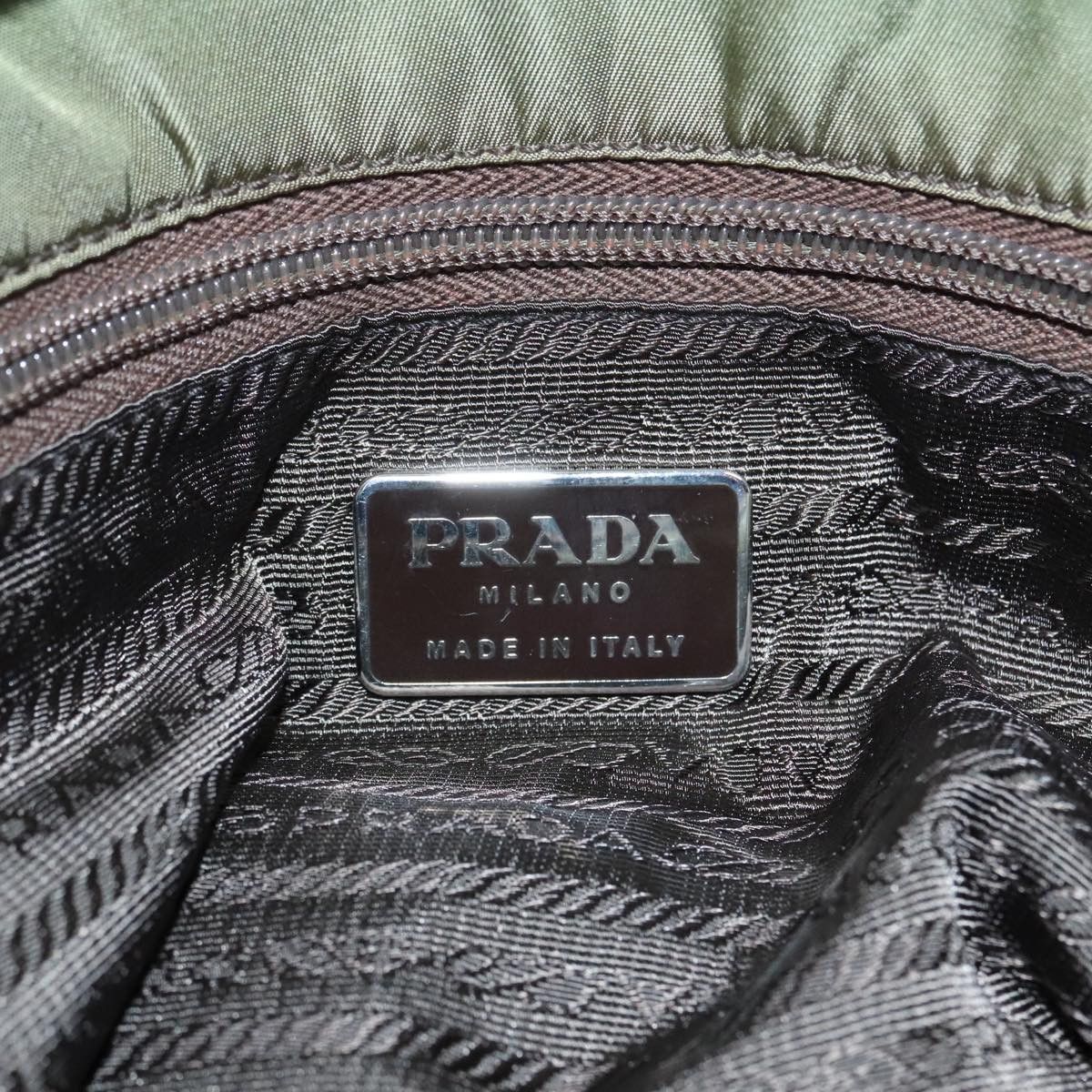 Prada Khaki Synthetic Handbag (Pre-Owned) Size ONE SIZE - 13 Thumbnail