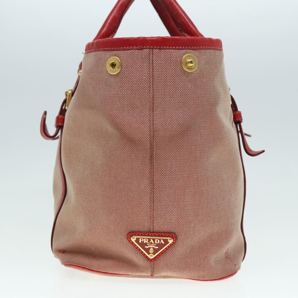 Prada Canapa Red Canvas Handbag (Pre-Owned) Size ONE SIZE - 4 Thumbnail