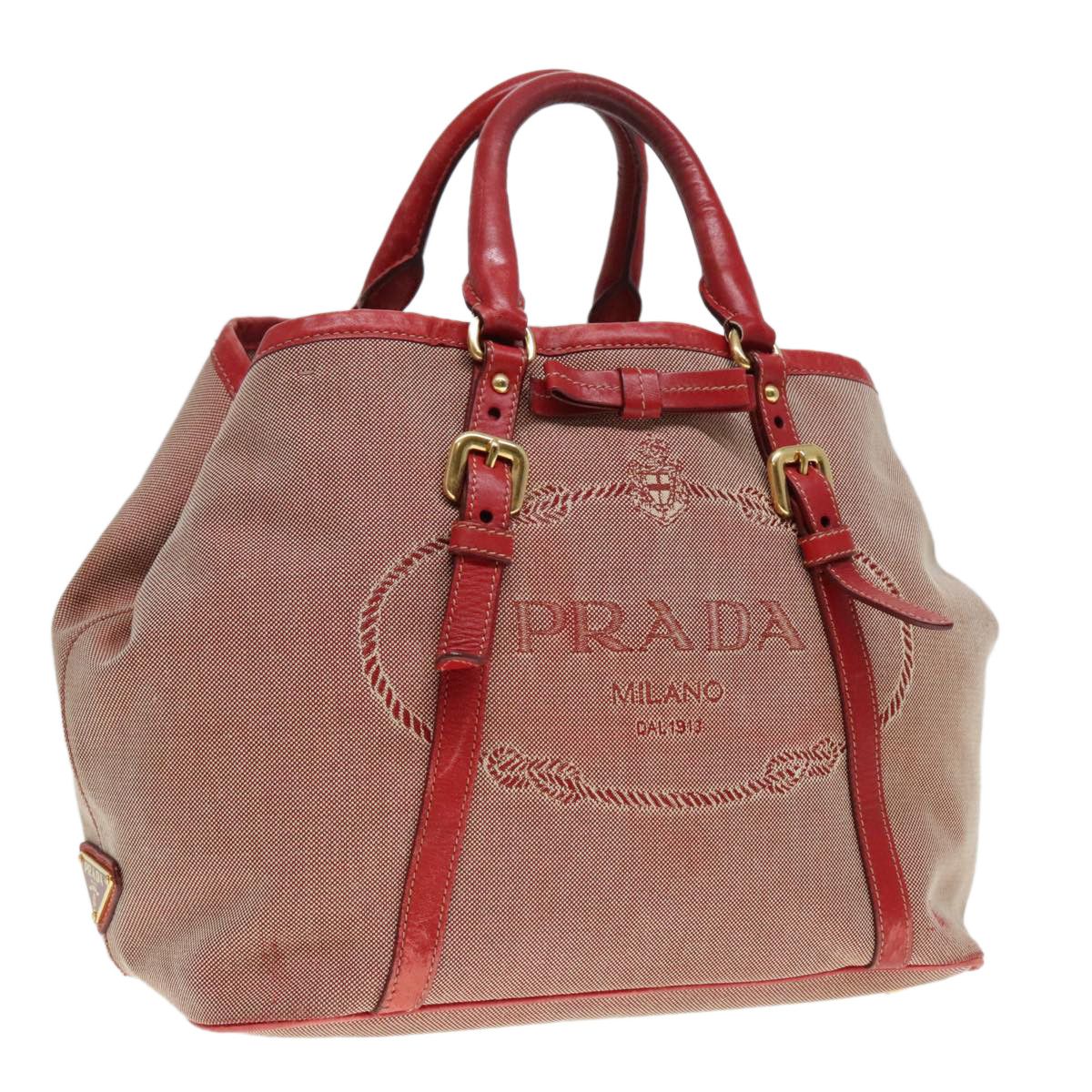 Prada Canapa Red Canvas Handbag (Pre-Owned) Size ONE SIZE - 15 Thumbnail
