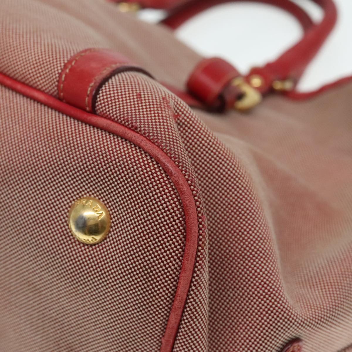 Prada Canapa Red Canvas Handbag (Pre-Owned) Size ONE SIZE - 8 Thumbnail