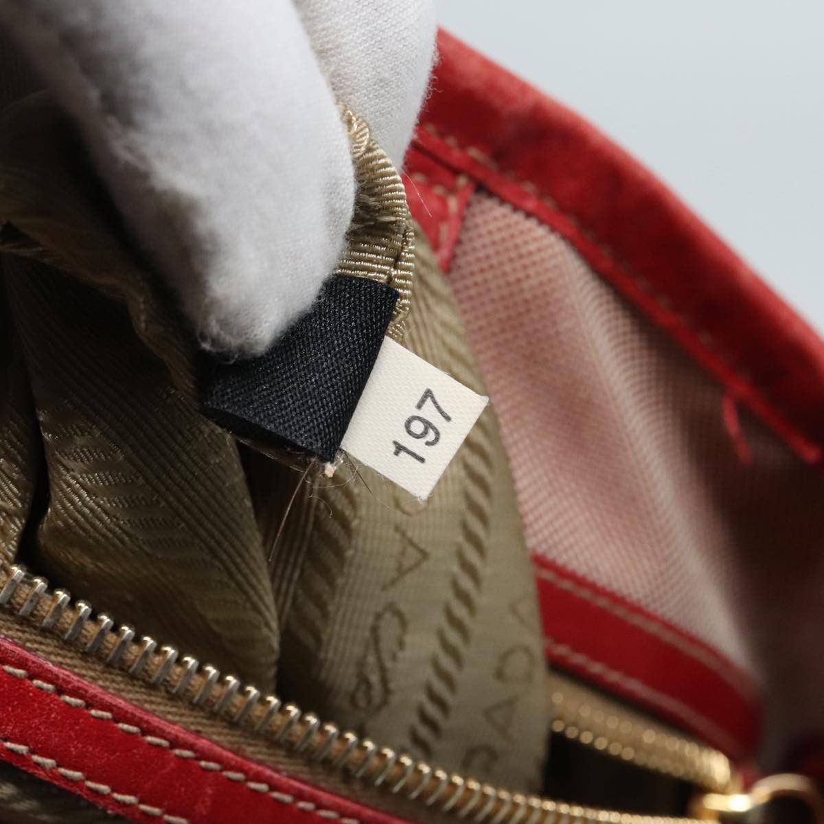 Prada Canapa Red Canvas Handbag (Pre-Owned) Size ONE SIZE - 11 Thumbnail