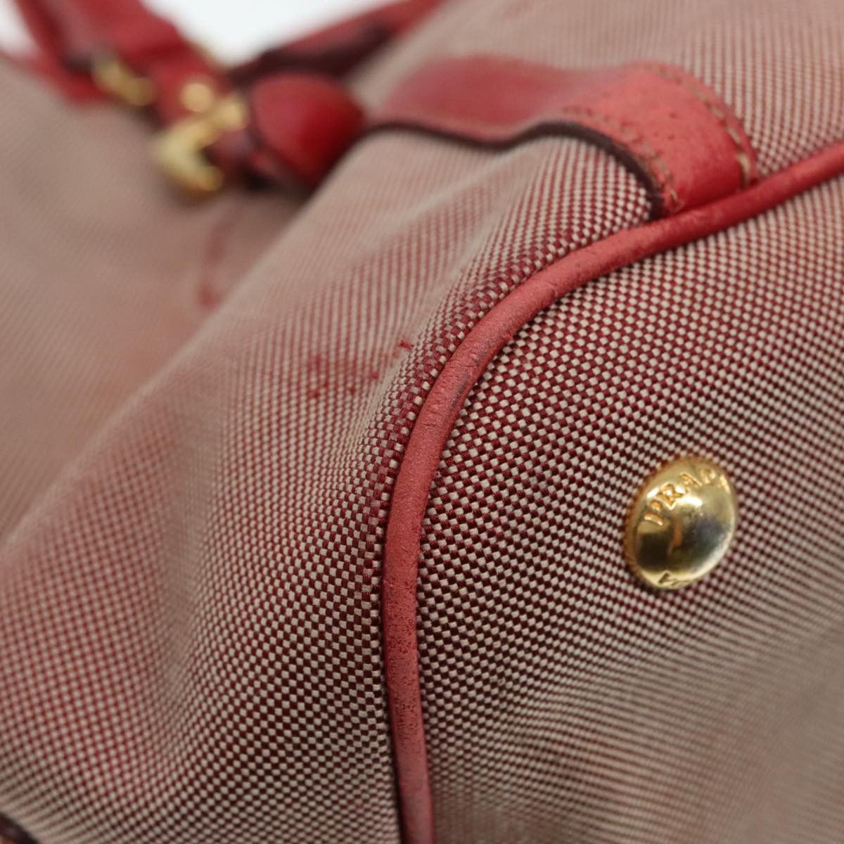Prada Canapa Red Canvas Handbag (Pre-Owned) Size ONE SIZE - 7 Thumbnail