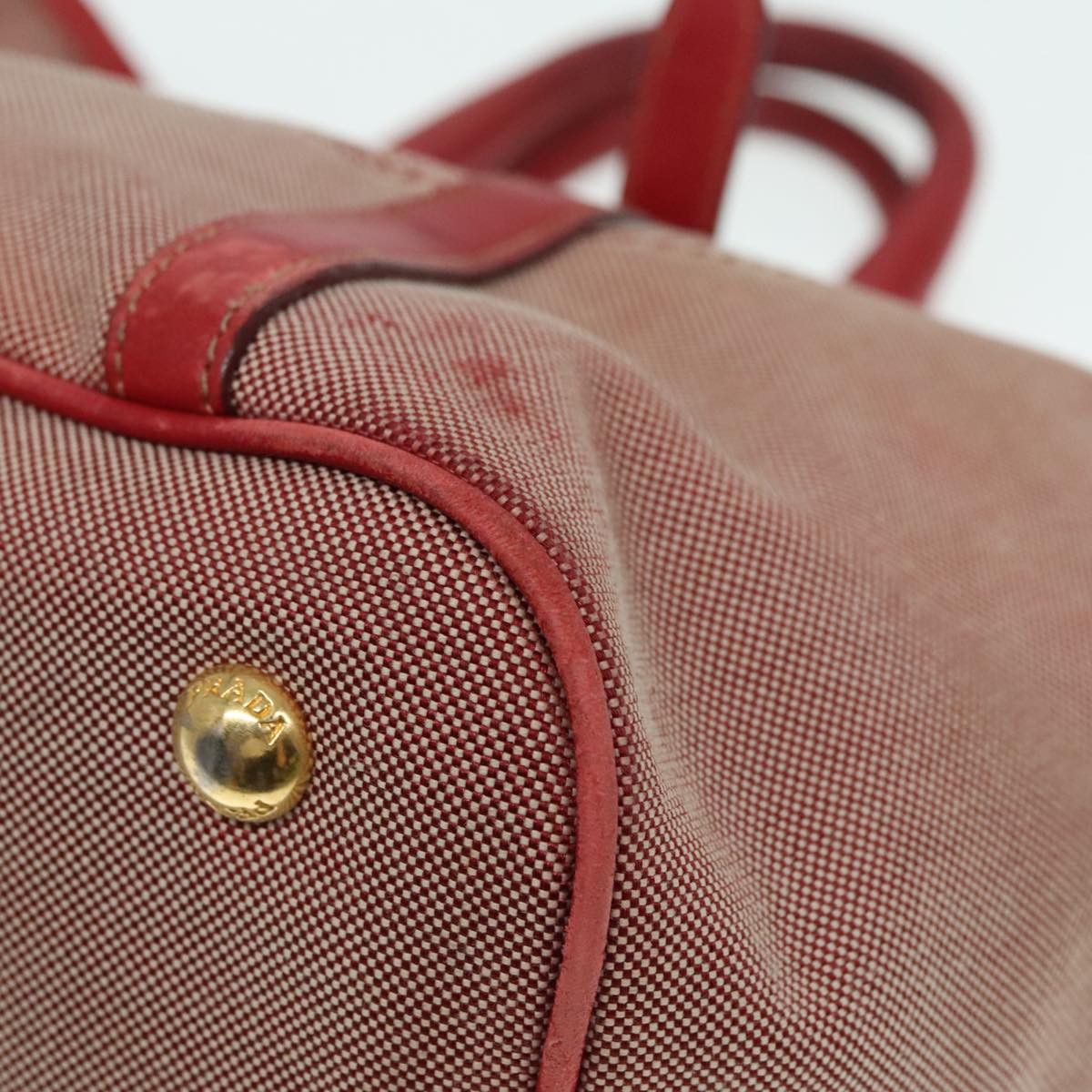 Prada Canapa Red Canvas Handbag (Pre-Owned) Size ONE SIZE - 6 Thumbnail