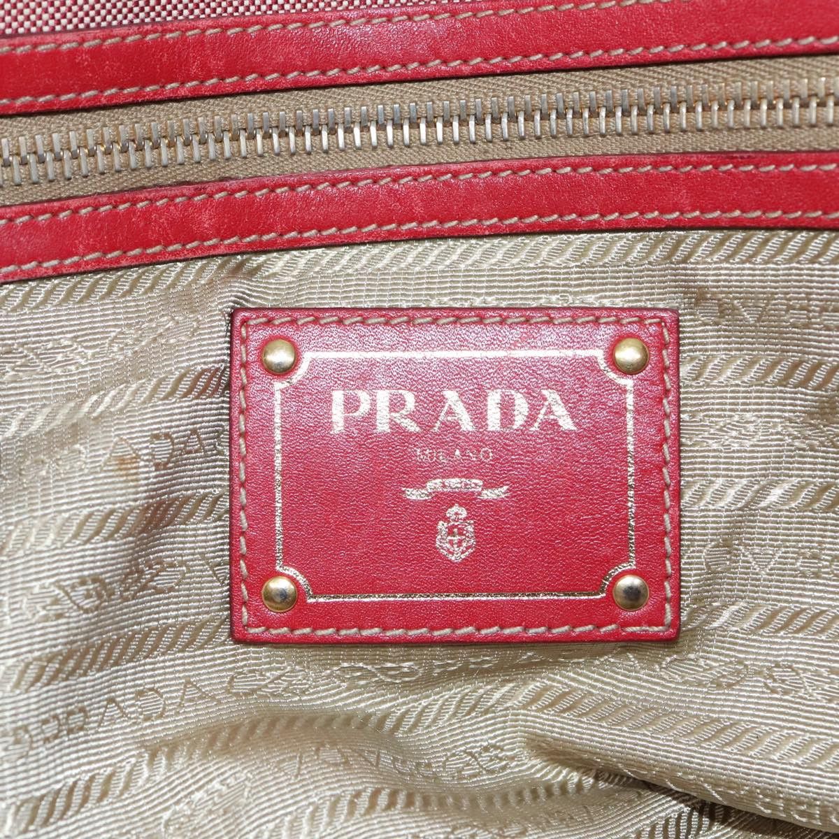 Prada Canapa Red Canvas Handbag (Pre-Owned) Size ONE SIZE - 12 Thumbnail