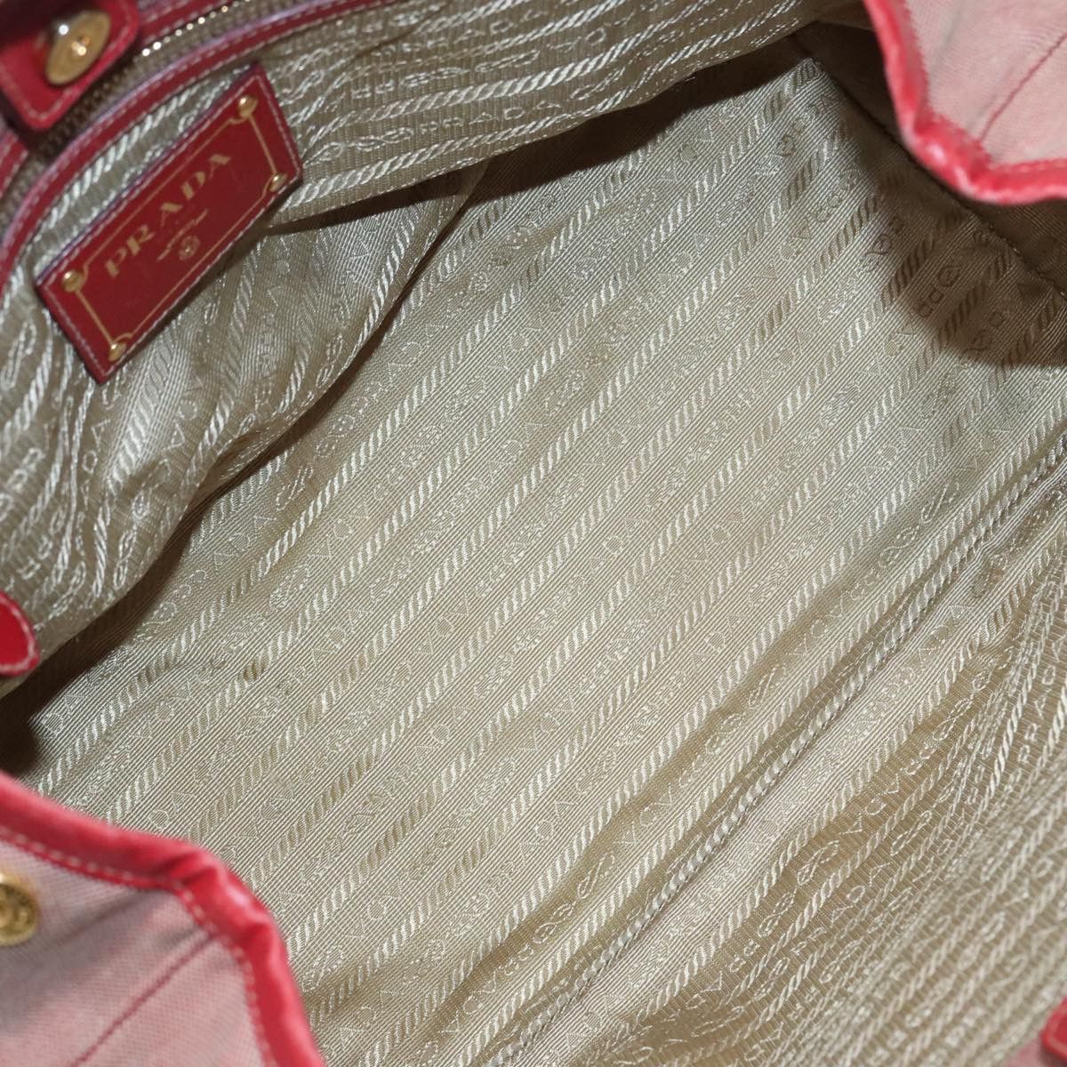 Prada Canapa Red Canvas Handbag (Pre-Owned) Size ONE SIZE - 10 Thumbnail