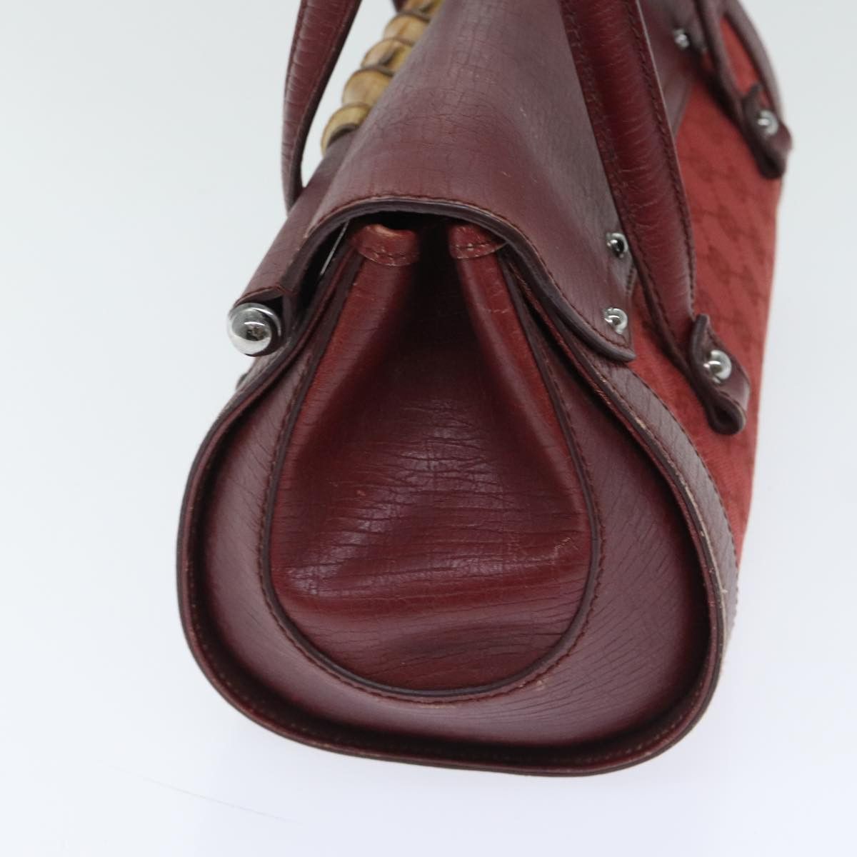 Gucci Bamboo Red Canvas Shoulder Bag (Pre-Owned) Size ONE SIZE - 3 Thumbnail