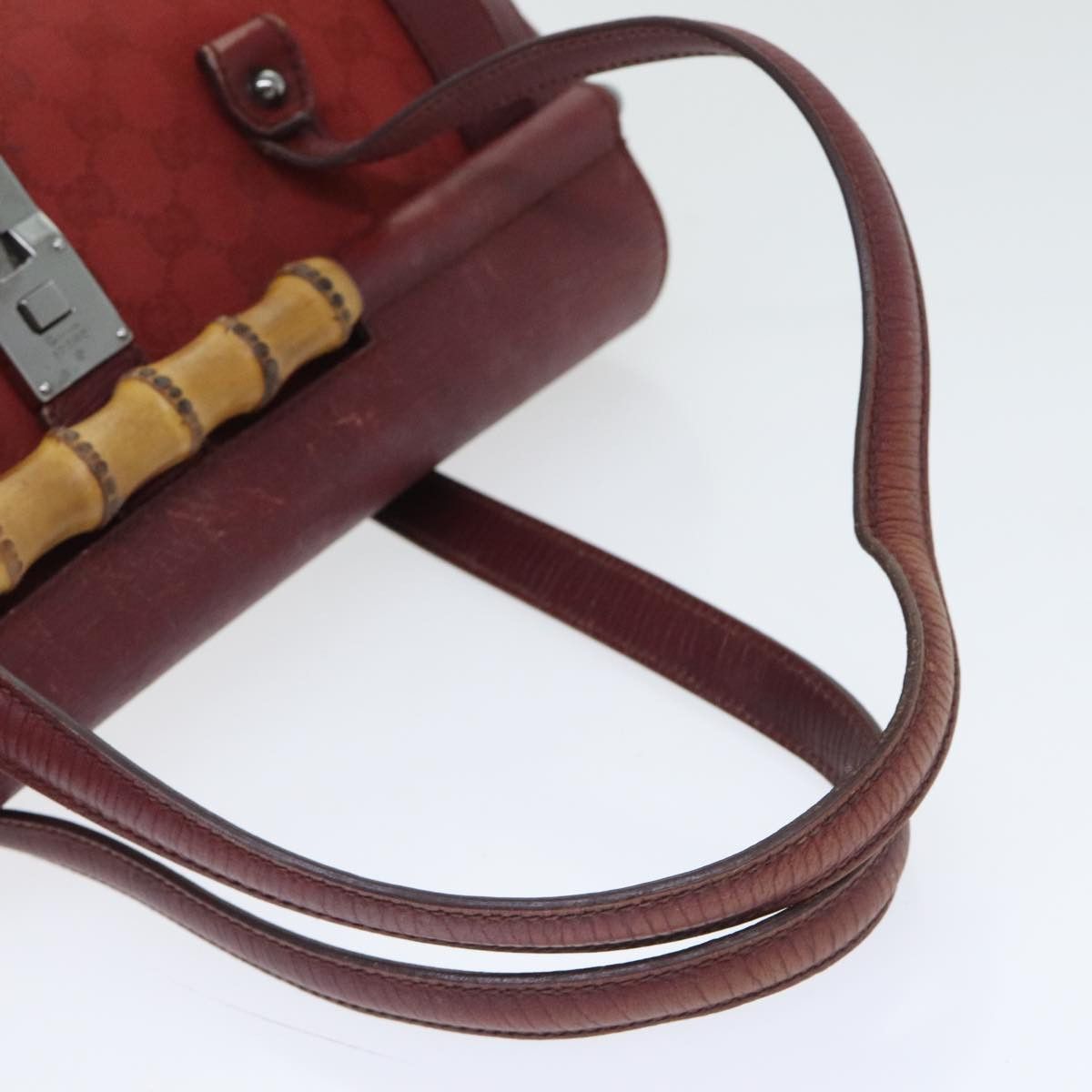 Gucci Bamboo Red Canvas Shoulder Bag (Pre-Owned) Size ONE SIZE - 6 Thumbnail