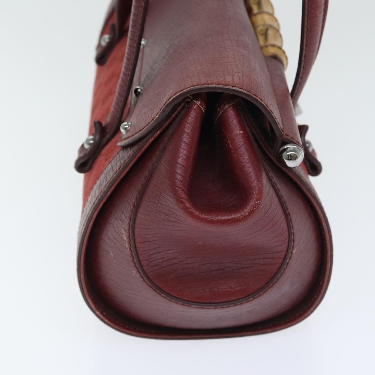 Gucci Bamboo Red Canvas Shoulder Bag (Pre-Owned) Size ONE SIZE - 4 Thumbnail