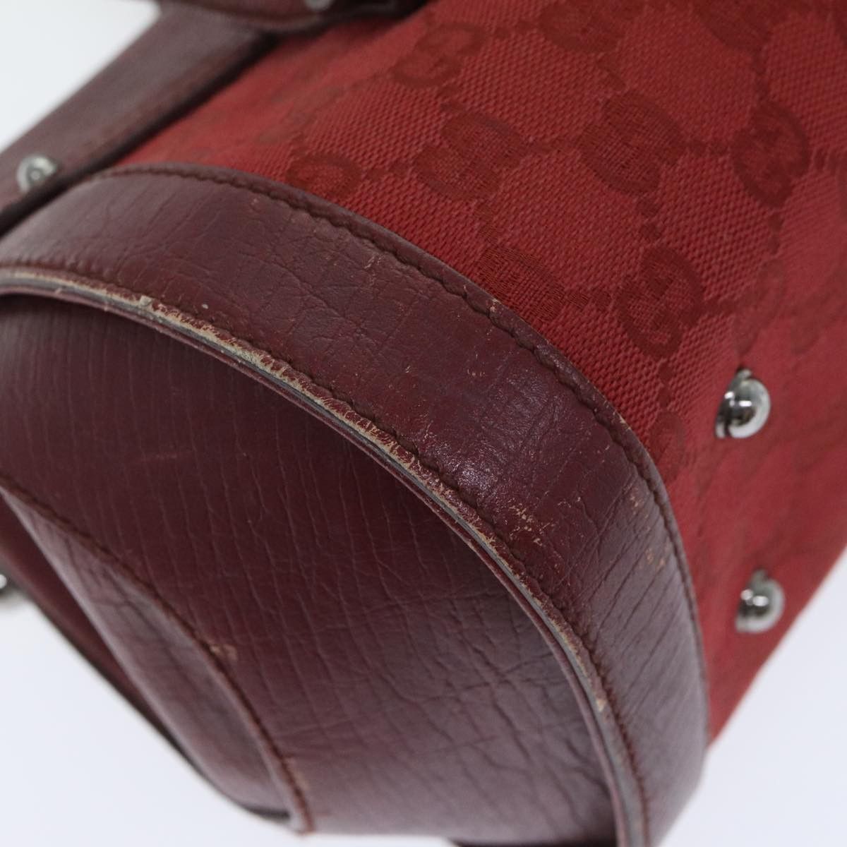 Gucci Bamboo Red Canvas Shoulder Bag (Pre-Owned) Size ONE SIZE - 13 Thumbnail