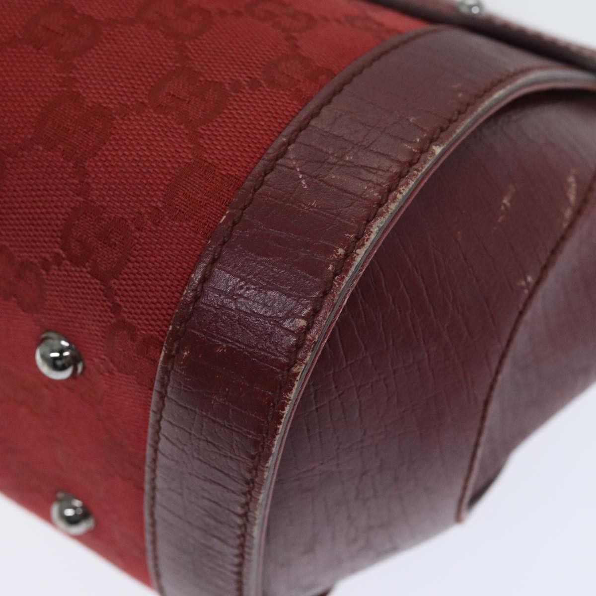 Gucci Bamboo Red Canvas Shoulder Bag (Pre-Owned) Size ONE SIZE - 12 Thumbnail