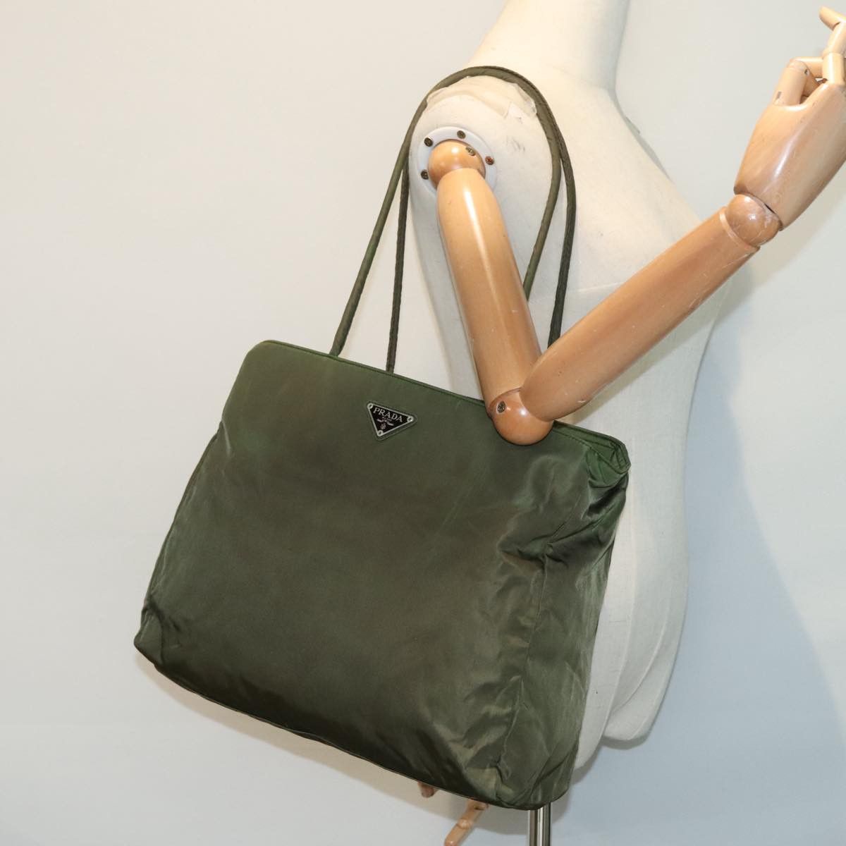 Prada Tessuto Green Synthetic Tote Bag (Pre-Owned) Size ONE SIZE - 15 Thumbnail