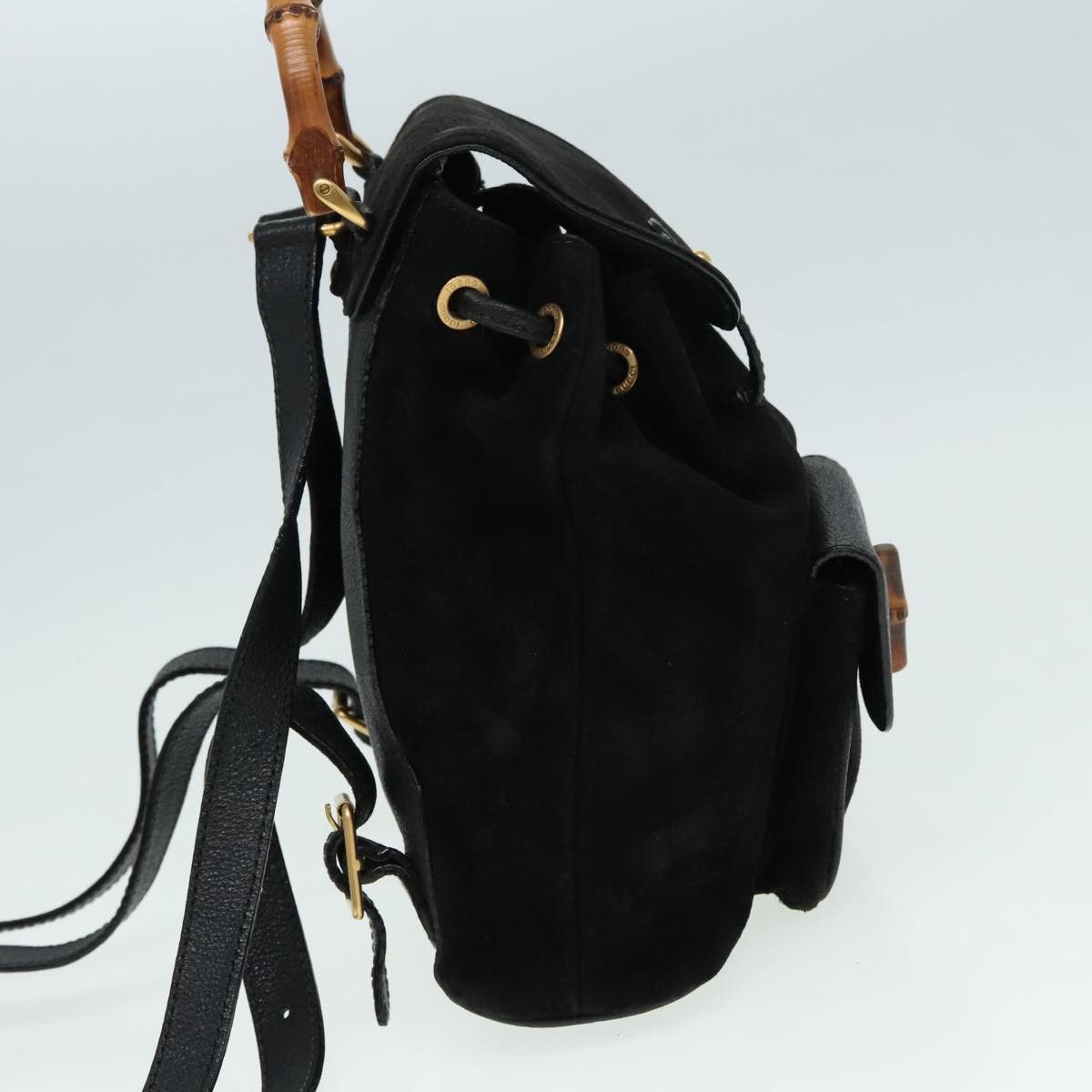 Gucci Bamboo Black Suede Backpack Bag (Pre-Owned) Size ONE SIZE - 4 Thumbnail
