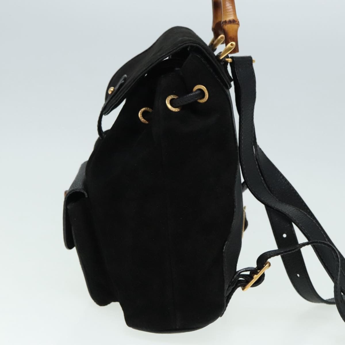 Gucci Bamboo Black Suede Backpack Bag (Pre-Owned) Size ONE SIZE - 3 Thumbnail