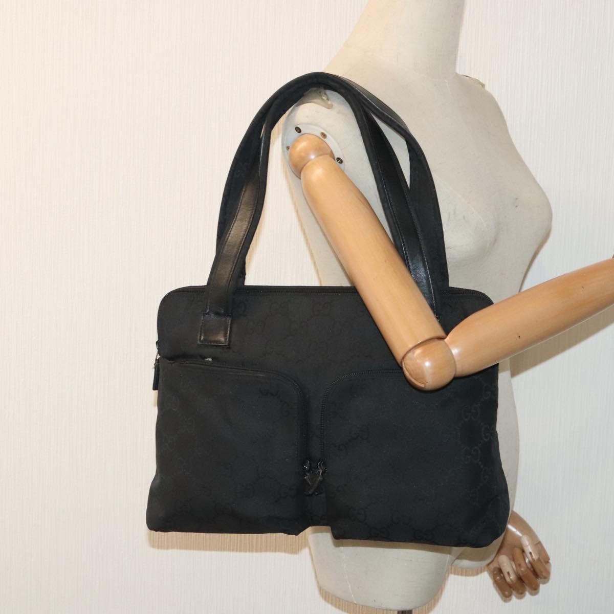 Gucci ssima Black Canvas Shoulder Bag (Pre-Owned) Size ONE SIZE - 11 Thumbnail