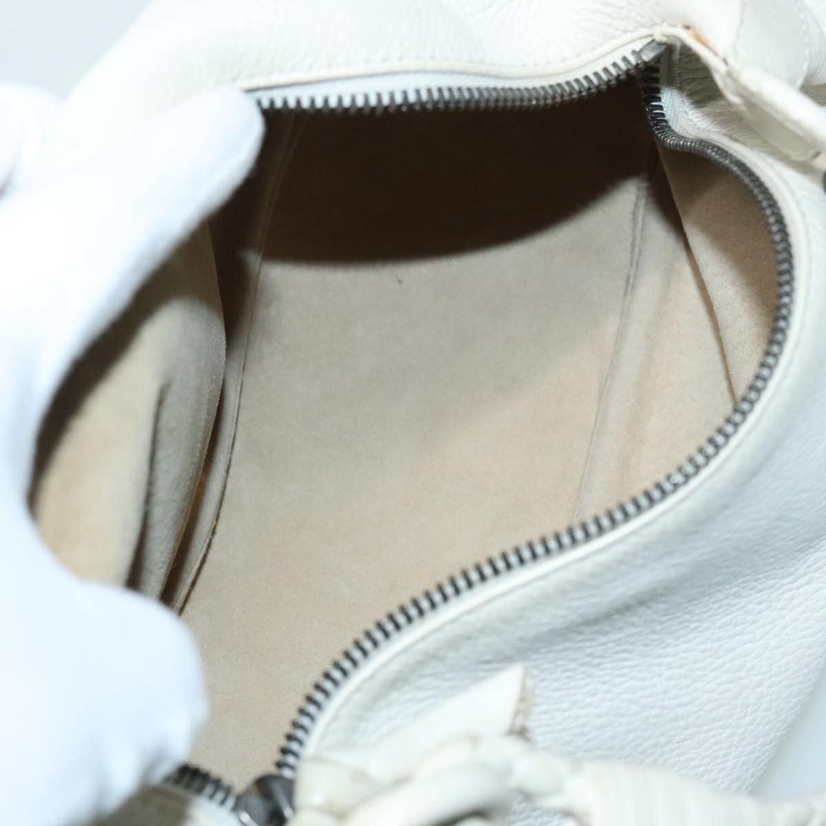 Bottega Veneta White Leather Handbag (Pre-Owned) Size ONE SIZE - 12 Thumbnail