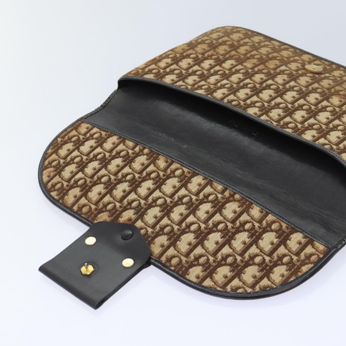 Dior Trotter Brown Canvas Clutch Bag (Pre-Owned) Size ONE SIZE - 12 Thumbnail