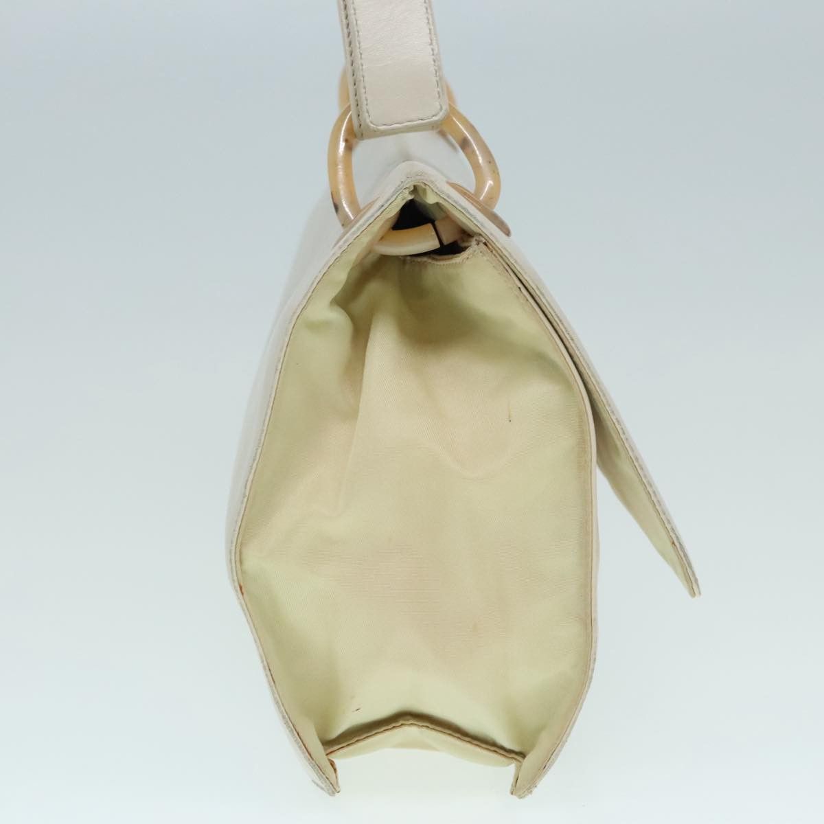 Prada White Leather Shoulder Bag (Pre-Owned) Size ONE SIZE - 4 Thumbnail