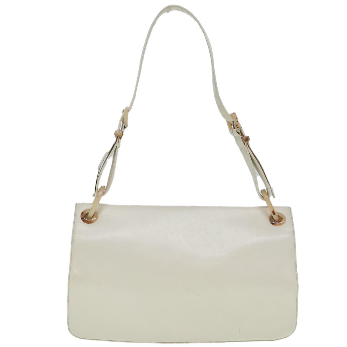 Prada White Leather Shoulder Bag (Pre-Owned) Size ONE SIZE - 2 Thumbnail