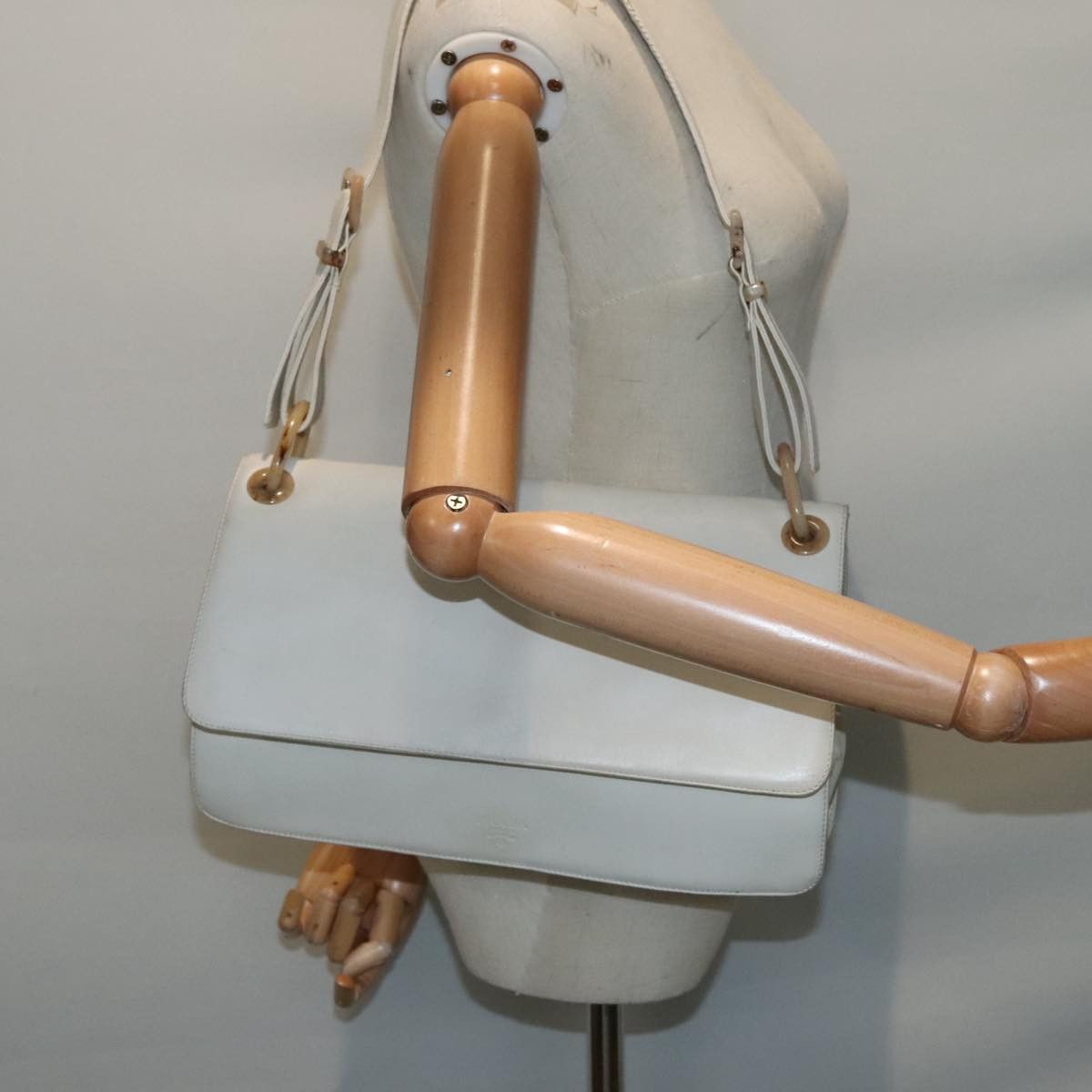 Prada White Leather Shoulder Bag (Pre-Owned) Size ONE SIZE - 16 Thumbnail