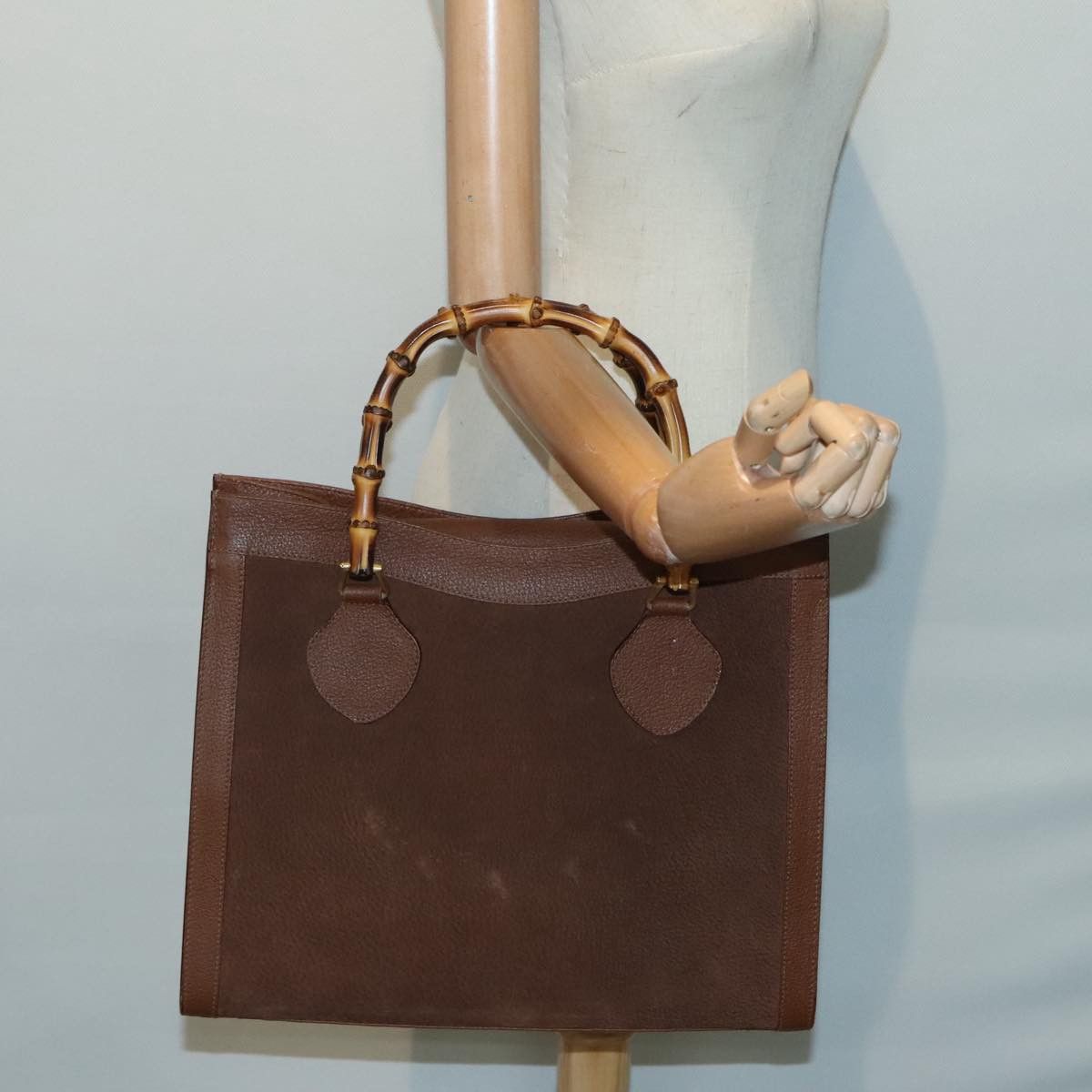 Gucci Bamboo Brown Leather Handbag (Pre-Owned) Size ONE SIZE - 14 Thumbnail