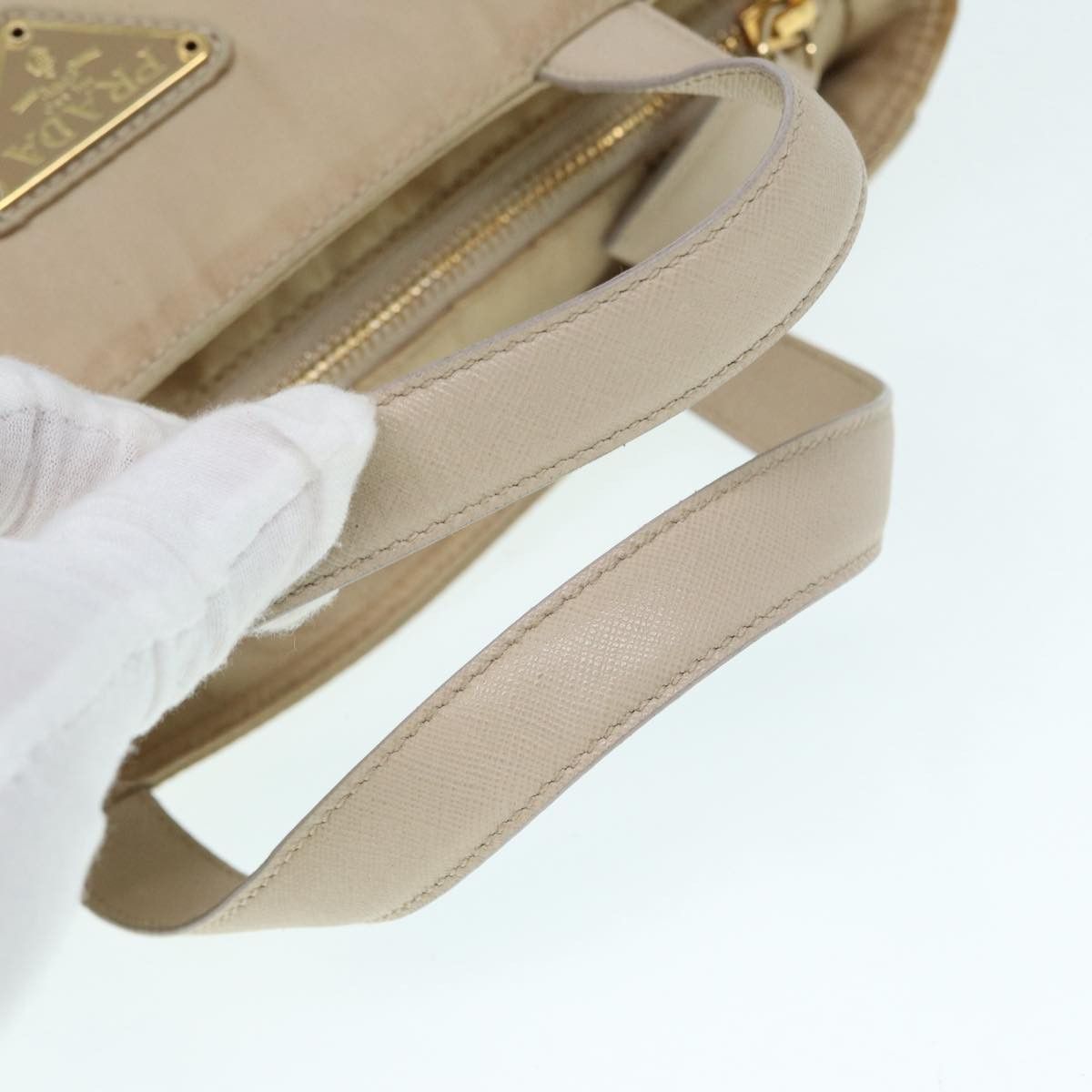 Prada Tessuto Beige Synthetic Handbag (Pre-Owned) Size ONE SIZE - 5 Thumbnail