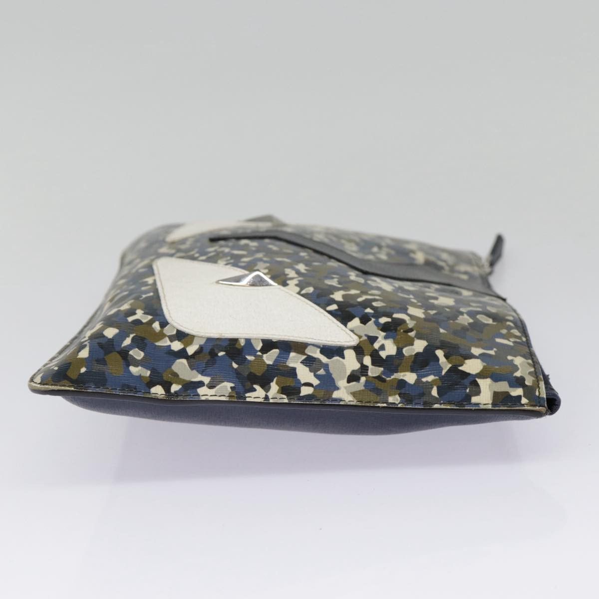 Fendi Monster Navy Canvas Clutch Bag (Pre-Owned) Size ONE SIZE - 4 Thumbnail