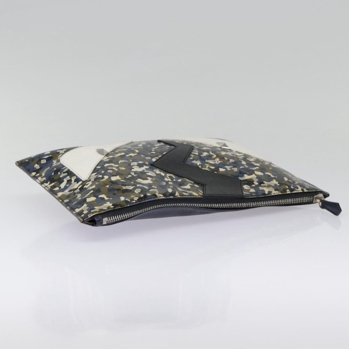 Fendi Monster Navy Canvas Clutch Bag (Pre-Owned) Size ONE SIZE - 14 Thumbnail