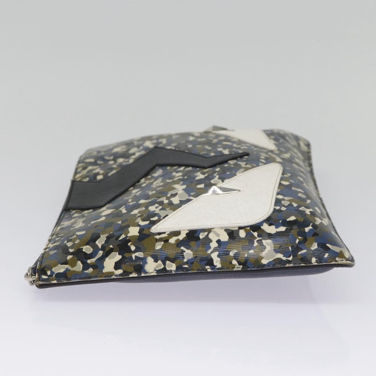 Fendi Monster Navy Canvas Clutch Bag (Pre-Owned) Size ONE SIZE - 3 Thumbnail